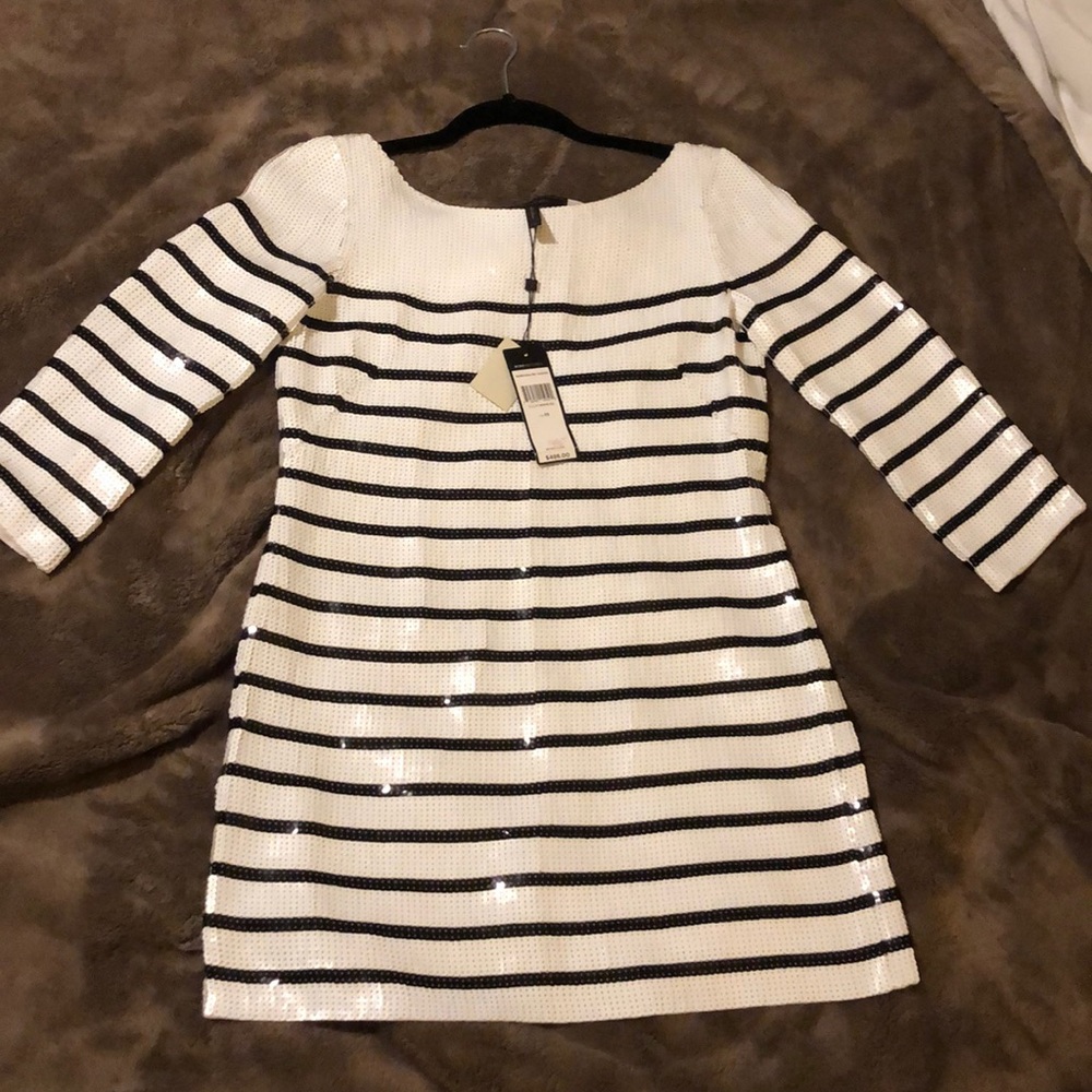 BCBG black/white short sequin dress
